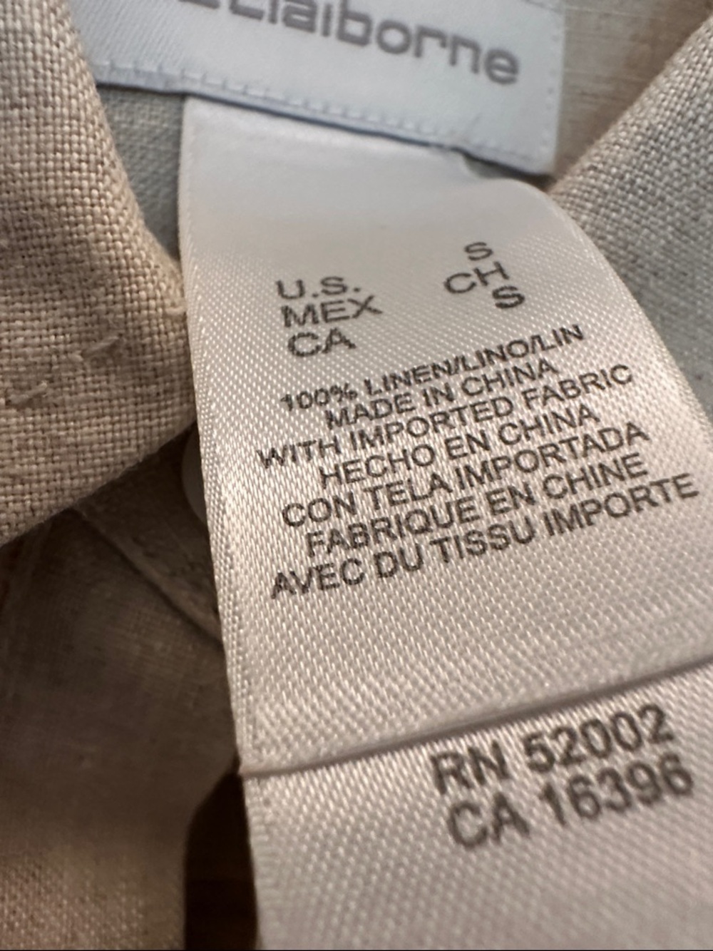 Lightweight Beige Button up - Picture 4 of 5